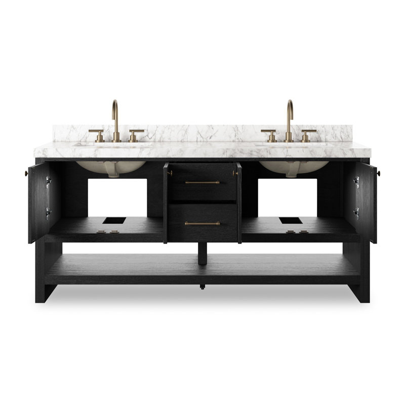 Anthem Double Vanity-Carrara Marble, Black