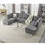Canapé-lit modulaire en chenille gris