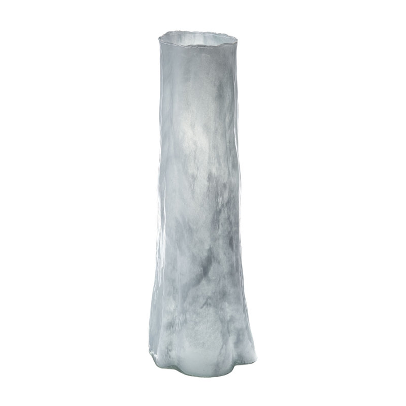 Vase de table en verre fait à la main Sequoia, Hauteur totale - 20 po