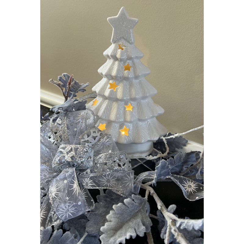 Arbre de Noël à DEL avec étoile, Blanc