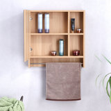 Wall-Mounted Bathroom Mirror Cabinet with Shelves and Towel Rack
