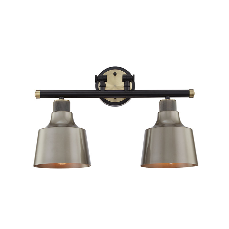 Woodville 2 - Light Vanity Light, Black/Antique Brass, Gray