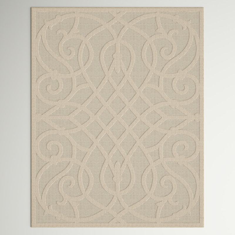 Tapis intérieur / extérieur crème Anneke, Rectangle 4 pi x 6 pi