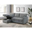 Canapé modulaire 2 pièces avec canapé-lit et chaise de rangement réversible, gris-130151809