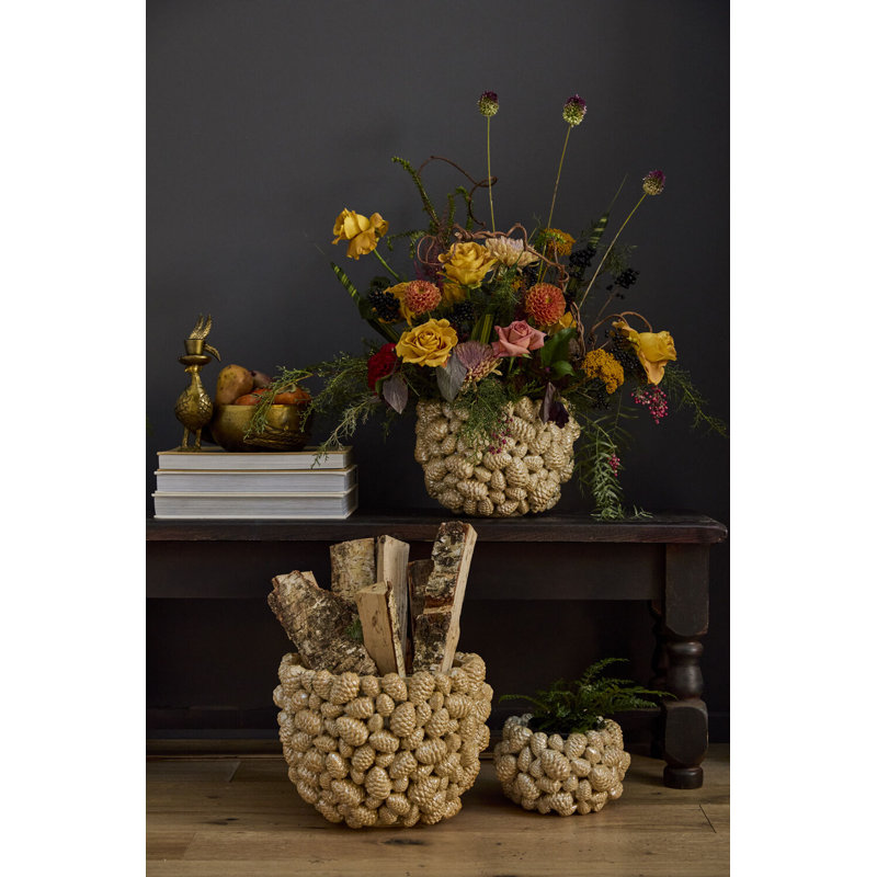 Pine Gold Pot 9"x 5.5", 6.5" H x 10" W x 10" D
