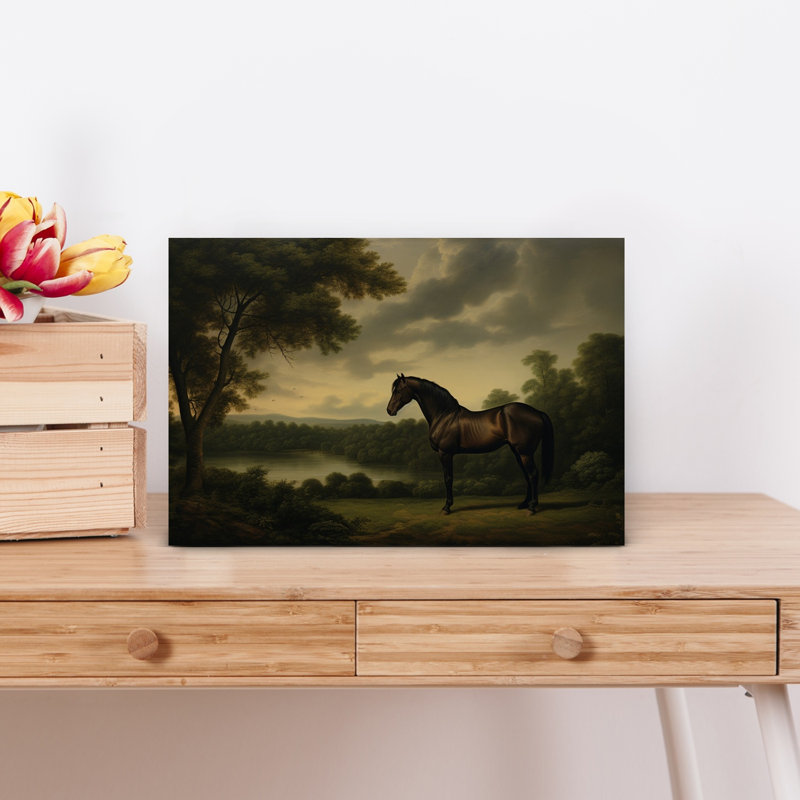 «Noble Horse Landscape Classic Peaceful Serene Horse Forest Landscape», reproduction d'art mural, H 12 po x l 18 po