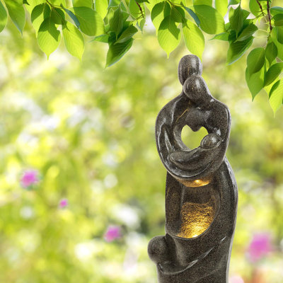 Outdoor Sculptural Fountain with Lights