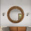 Wood Large Room Wall Mirror with Layered Wood Chip and Stick Design