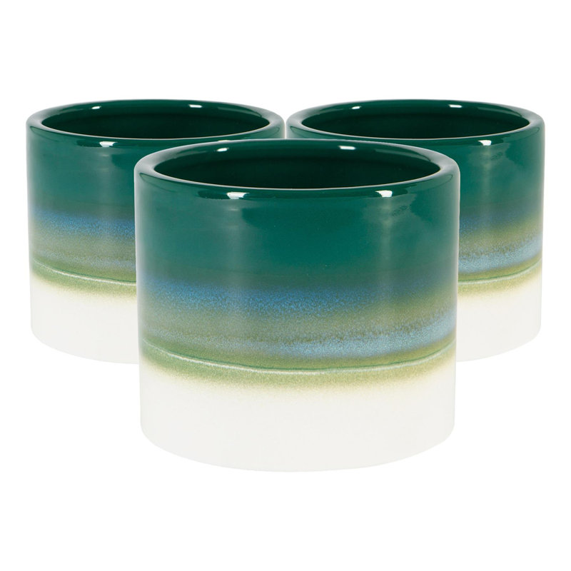 Nicola Spring - Reactive Glaze Plant Pots - 9cm, Green