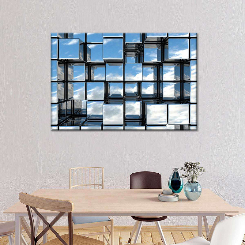 Abstract Square Mirrors Canvas Print, 8" H x 12" W x 1" D