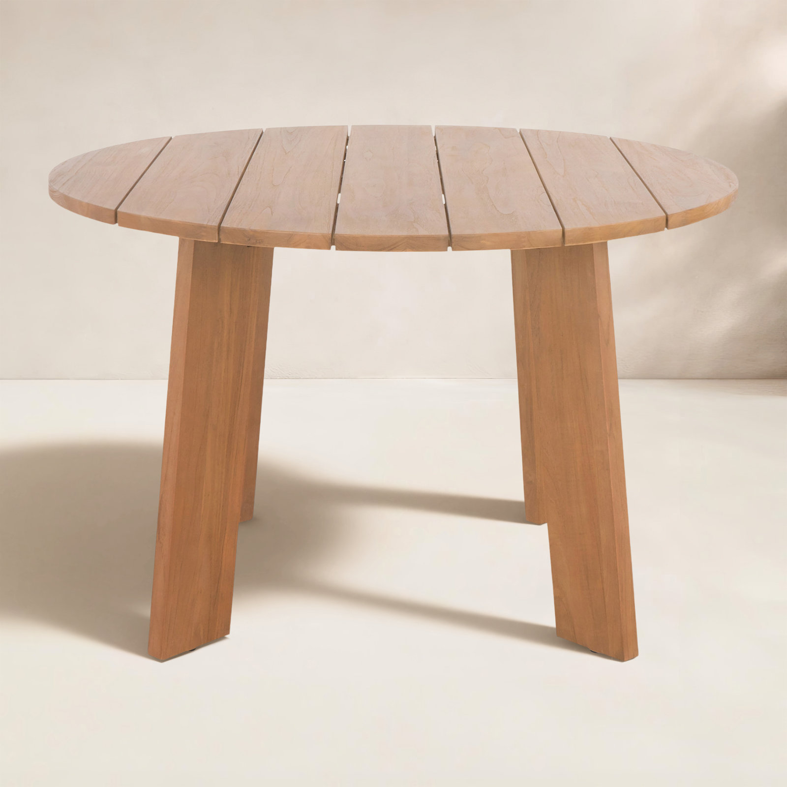 Pernelle 47" Teak Patio Dining Table, Natural/Natural