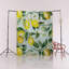 Tapis décoratif moderne à motif de branches d'arbre et de citron bleu clair-2094404035