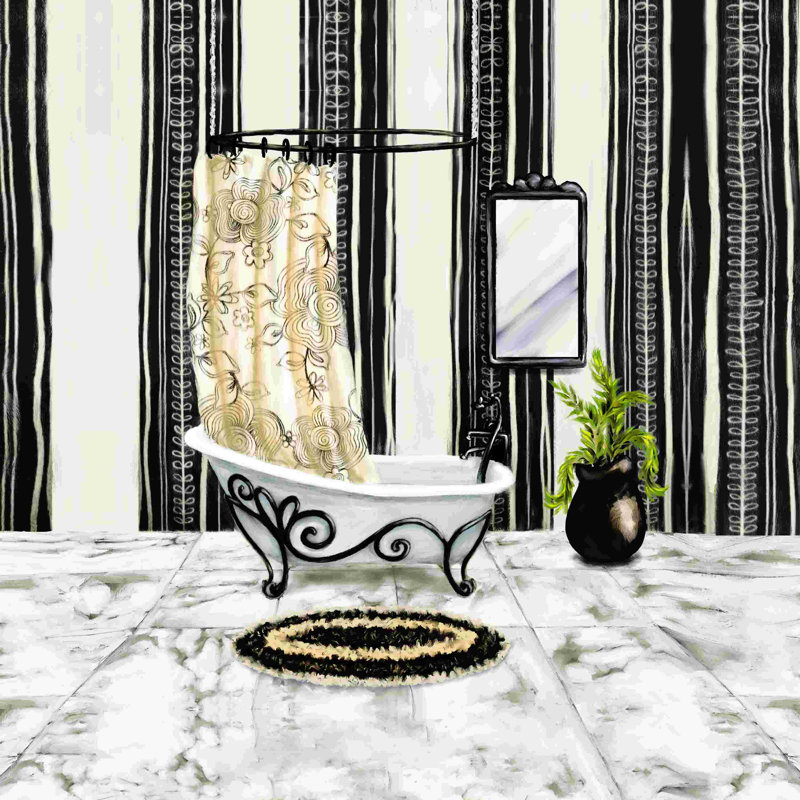 Baignoire de luxe noire et blanche 1, H 12 po x l 12 po