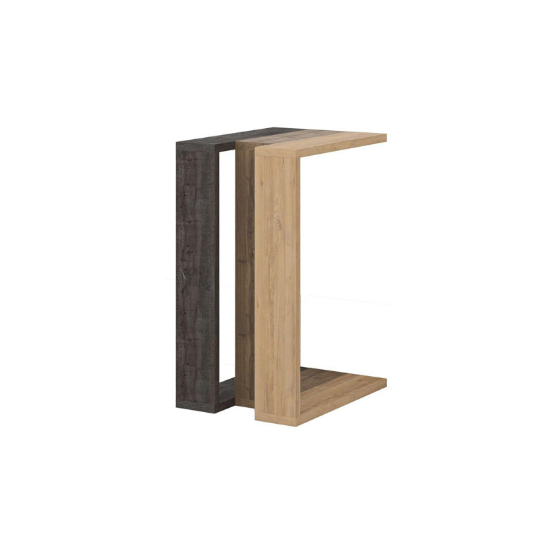 Modern Side Table, Dark Coffee & Sapphire Oak, 11.8 x 22.4 x 15.7 inches | 100% Melamine Coated Particle Board, Thickness: 0.7 inches | Stylish & Functional Design for Living Room or Bedroom