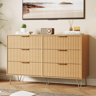 47" Wide 6 Drawer Dresser for Bedroom