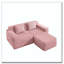 Canapé modulaire en L à 2 places sans os, canapé modulaire Cloud avec assise profonde, canapé modulaire moderne à 2 places avec coussins décoratifs et 1 repose-pieds mobile-814348979