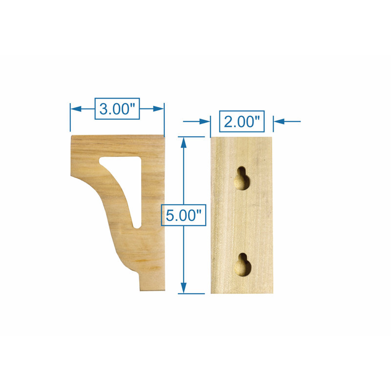 Tablettes flottantes en peuplier avec corbeaux, H 11 po x l 48 po x P 4 po