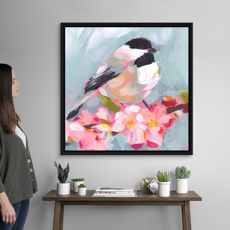 « Brushstroke Bird II » par Jennifer Paxton Parker, reproduction d’art sur toile, H 38 po x l 38 po x P 1,75 po