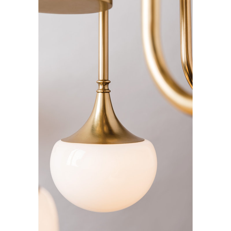 Fleming 8 Light Semi Flush, Aged Brass