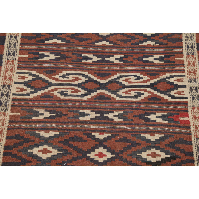 Tapis de zone en laine de couloir 5 pi 9 po x 3 pi 2 po one-of-kind-noué la main Resendiz
