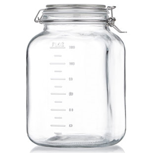 Syntic 1.1 Gallon Syntic Airtight Container Halloween Glass Jars, Large Clamp jars for pickle 142 oz Clear