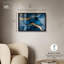 Art mural bleu foncé texturé bleu foncé avec Golden Touch III-115130440-115130437