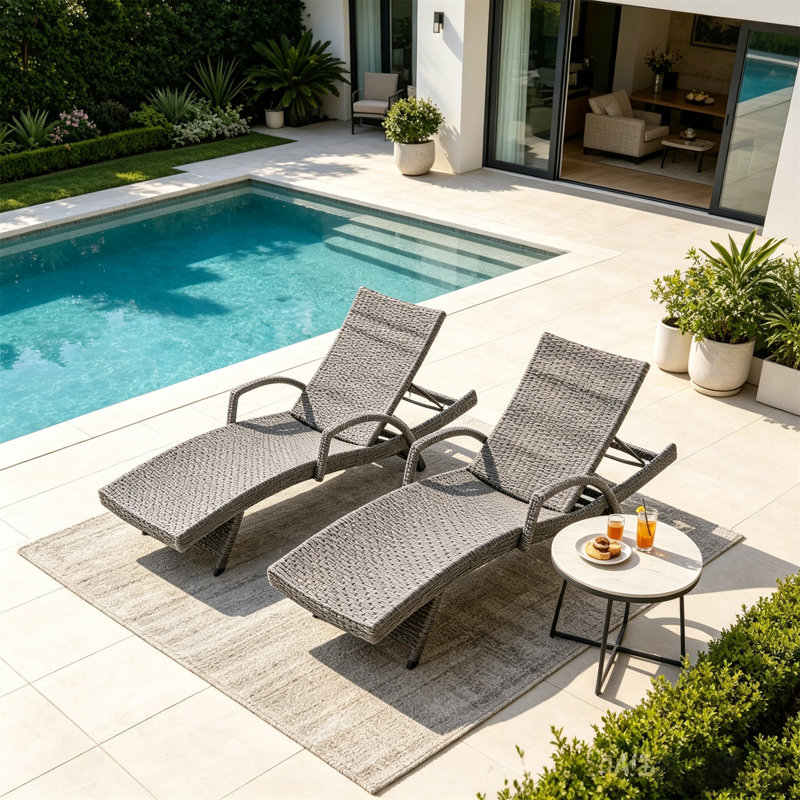 CRETE WICKER CHAISE LOUNGE