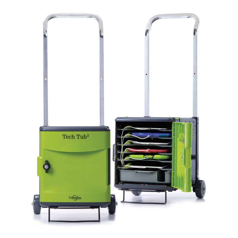 Tech Tub2® 26.25 in. H x 14.75 in. W Laptop/Tablet Storage Cart with Wheels