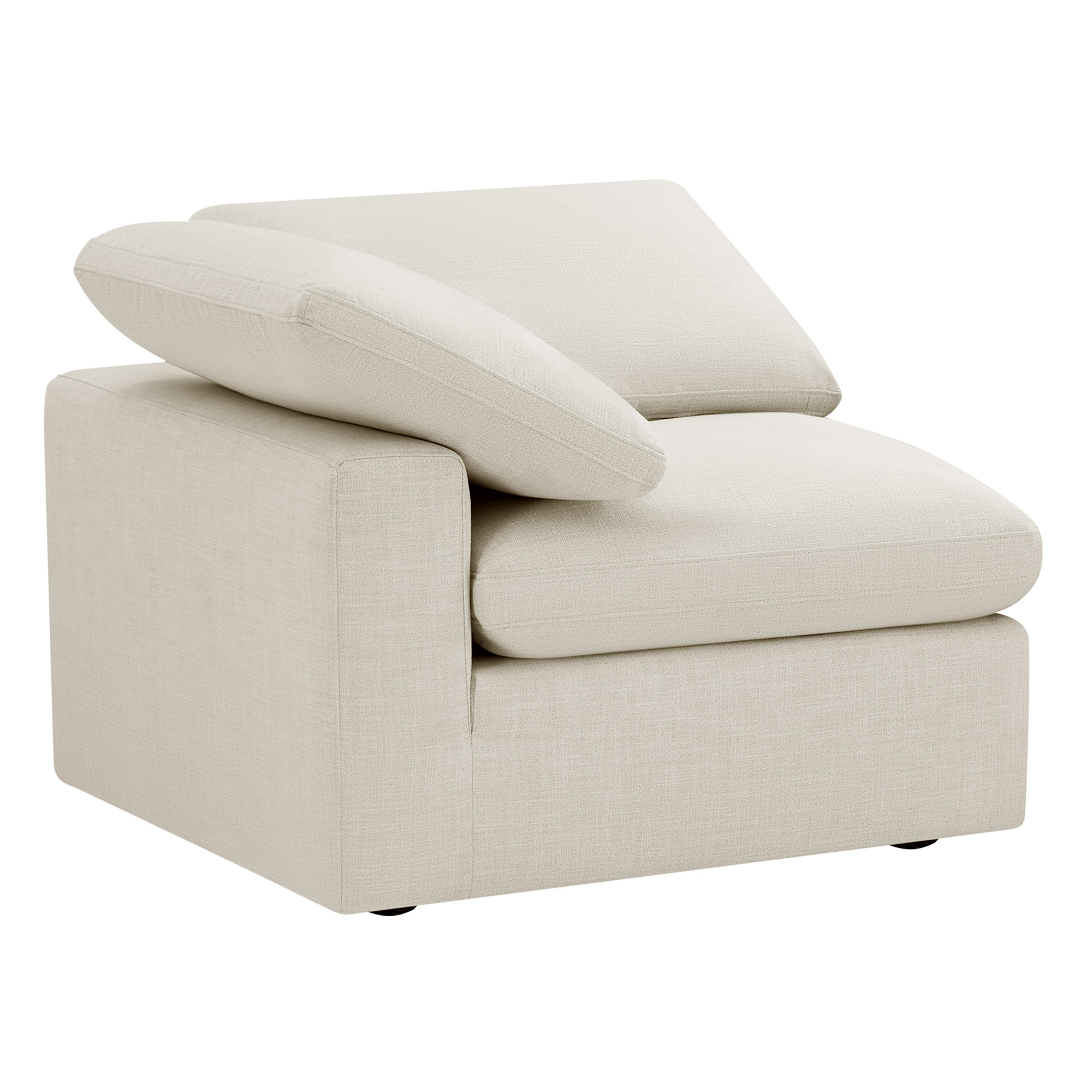 Asher Upholstered Corner Chair, Effie Linen Performance Linen