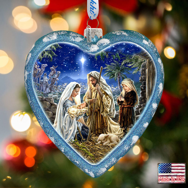 Holiday Splendor 5'' Handmade Glass Animals Holiday Shaped Ornament