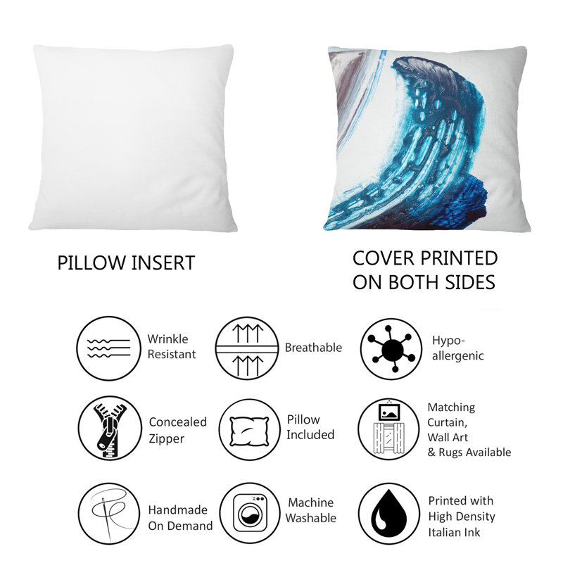 Coussin bleu et noir brossé - imprimé moderne 1