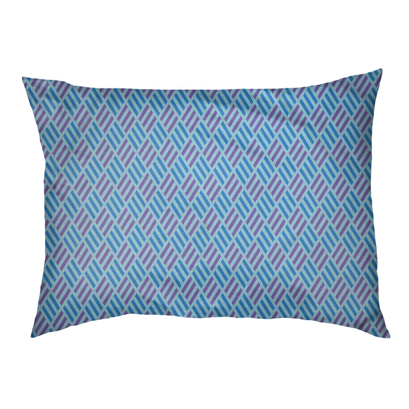 Coussin pour chien à rayures losanges Byrge, Moyen (L 29,5 po x P19,5 po x H 9,5 po), Bleu / Mauve