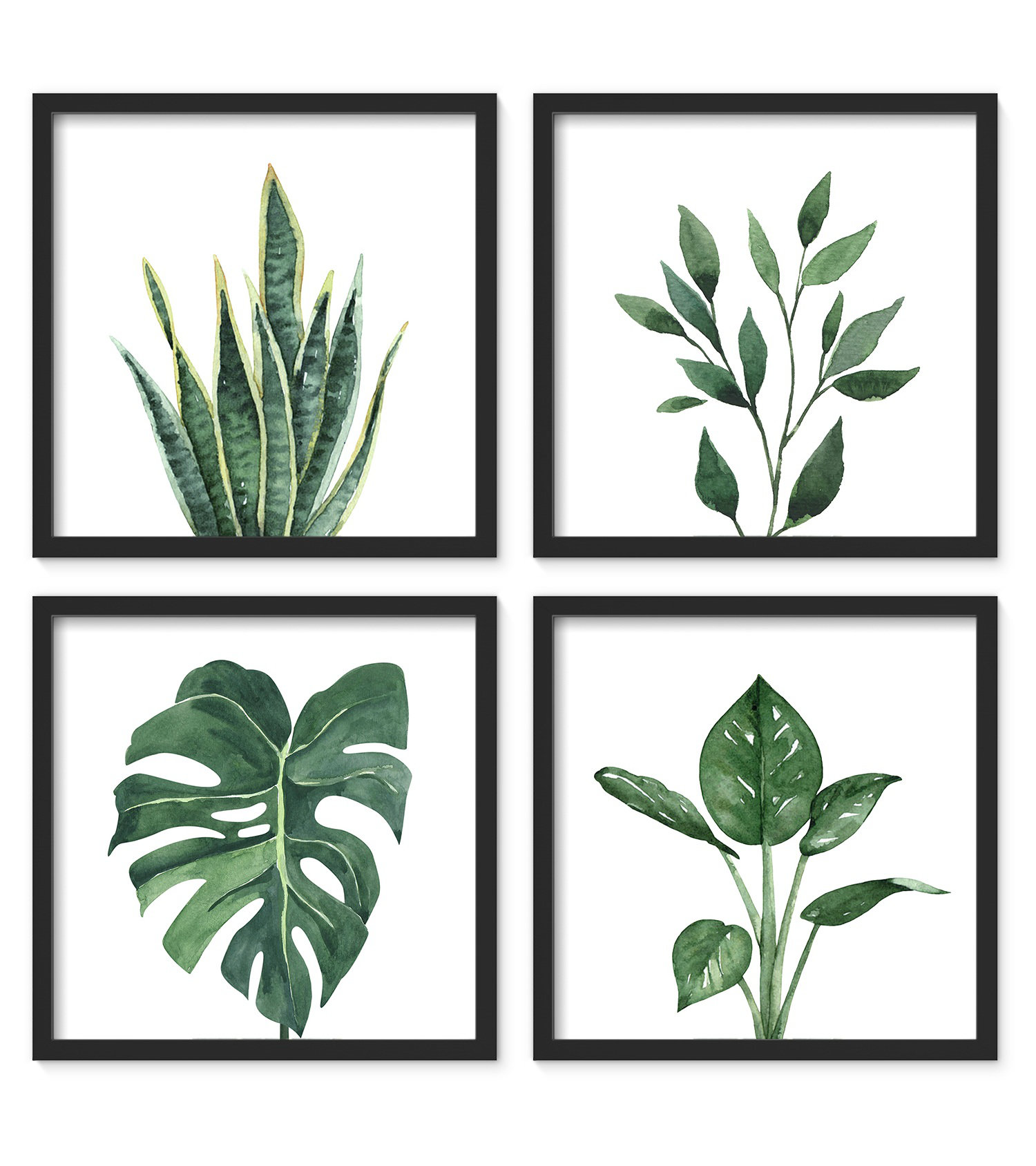 Ebern Designs Lashanique 11x11 Inch Framed 4 Pack Botanical Wall Decor