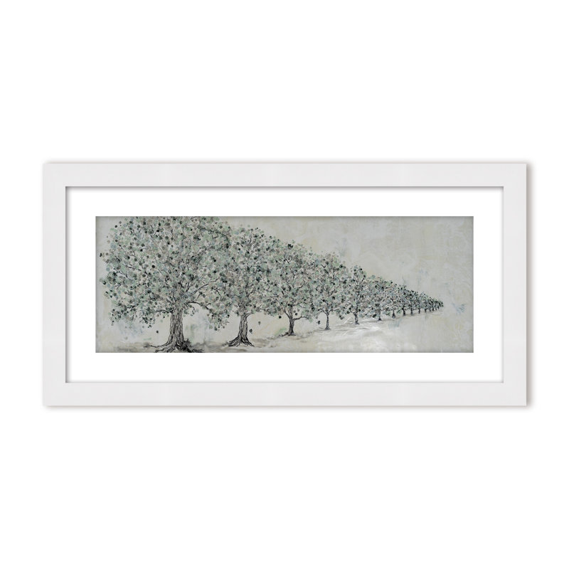 Nature Inspired "Renewal in Bloom" Canvas Wall Art By , 12" H x 24" W, Framed Matted Print, Brown