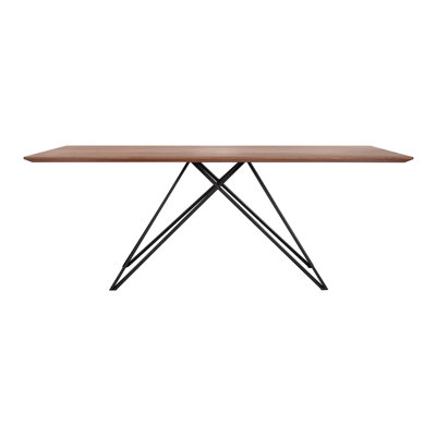 Amina Walnut Metal Base Dining Table