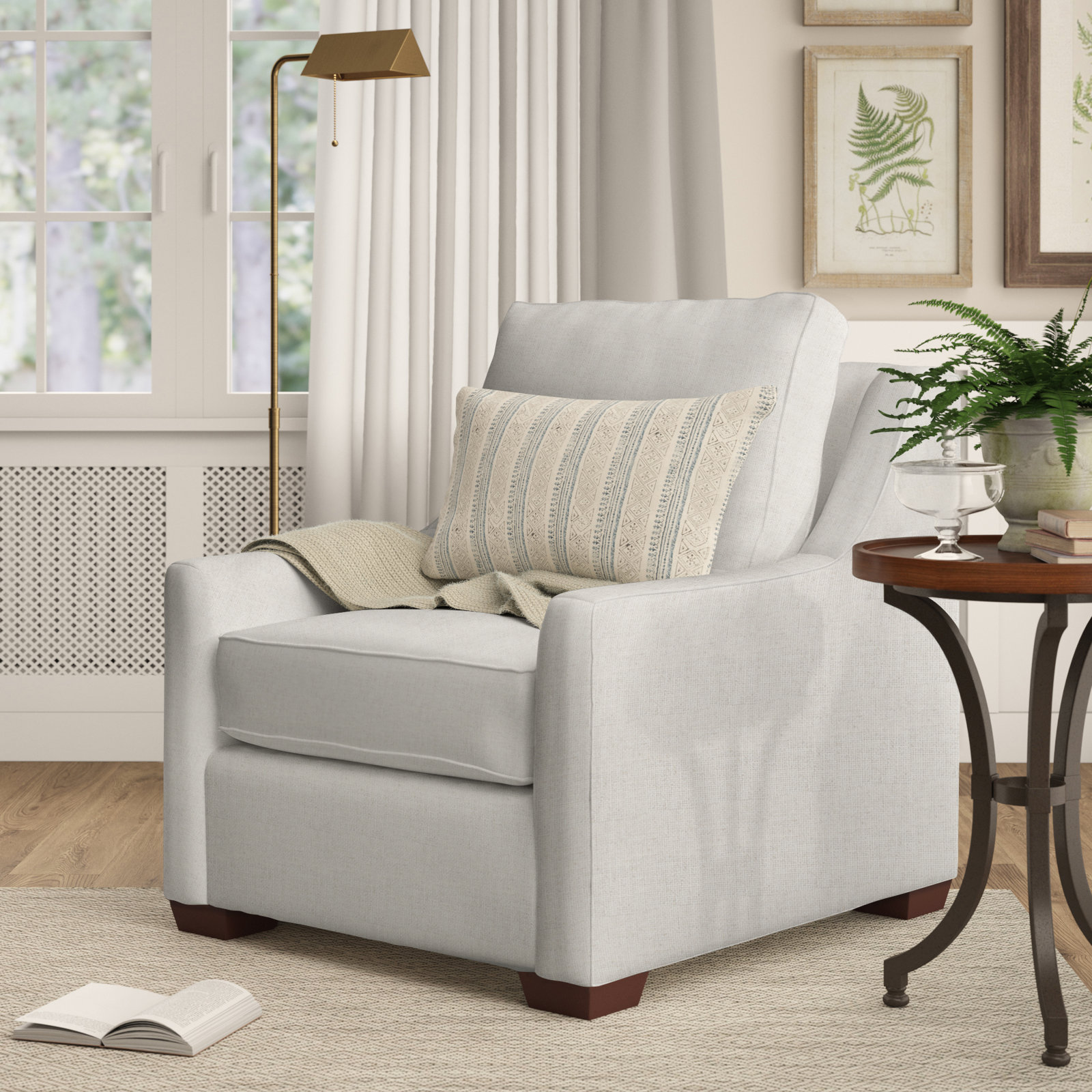 Gemi Upholstered Armchair, Bevin Natural