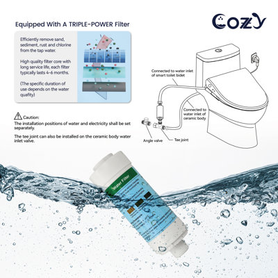 Siège de toilette électronique bidet allongé avec télécommande