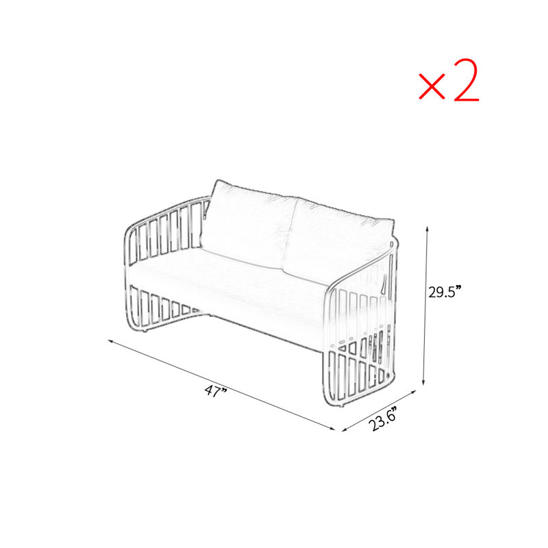 Banc rembourré en mélange de polyester, Brun