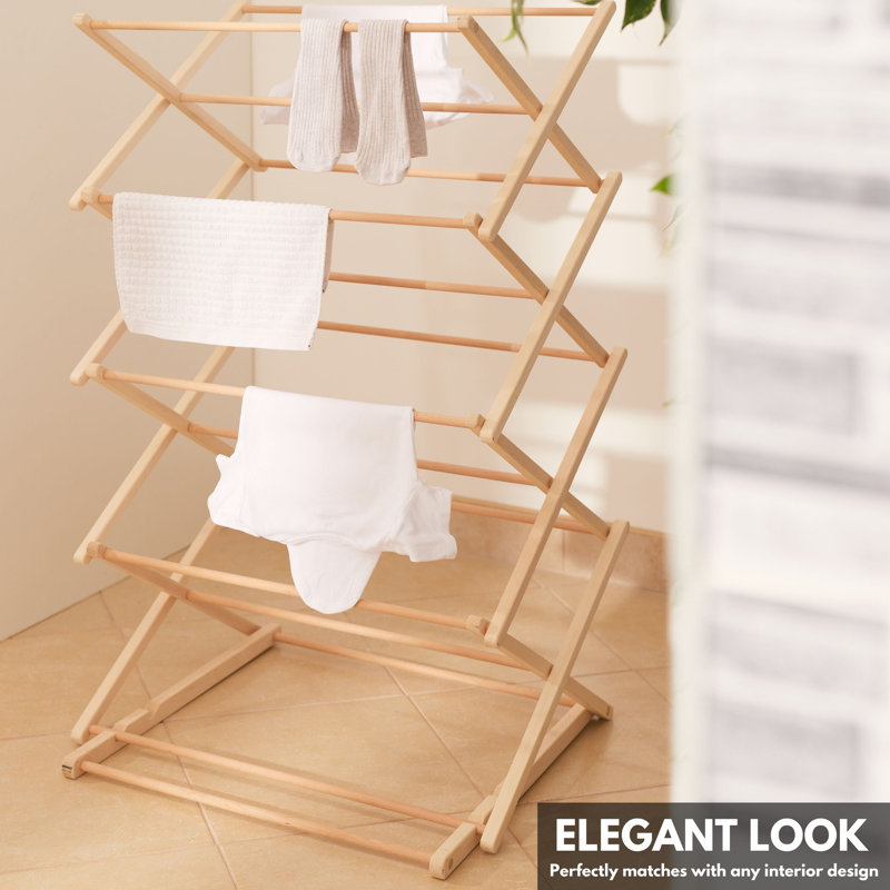Wood Foldable Freestanding Drying Rack