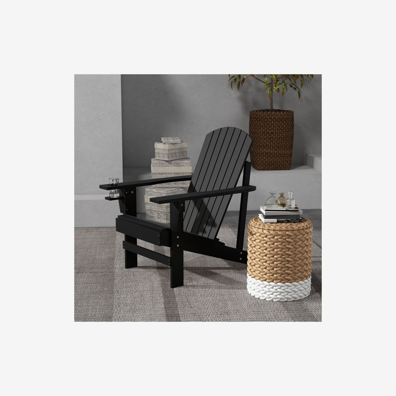 Chaise Adirondack Outsunny, Noir, noir, noir, noir