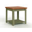 Table d'appoint 24 pouces, sauge et bois fruitier, sans assemblage, table de peuplier avec tablette, assemblage