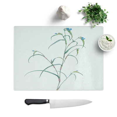 Tempered Glass Birdbill Dayflower Chopping Board