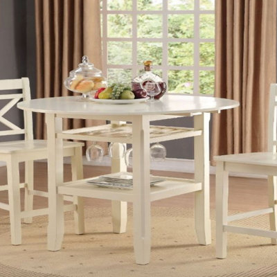 Cream Finish Counter Height Table