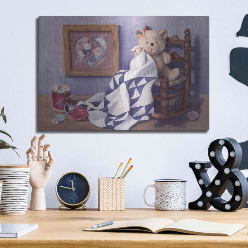 «Teddy Red Button 2» par Cecile Baird, H 12 po x l 16 po