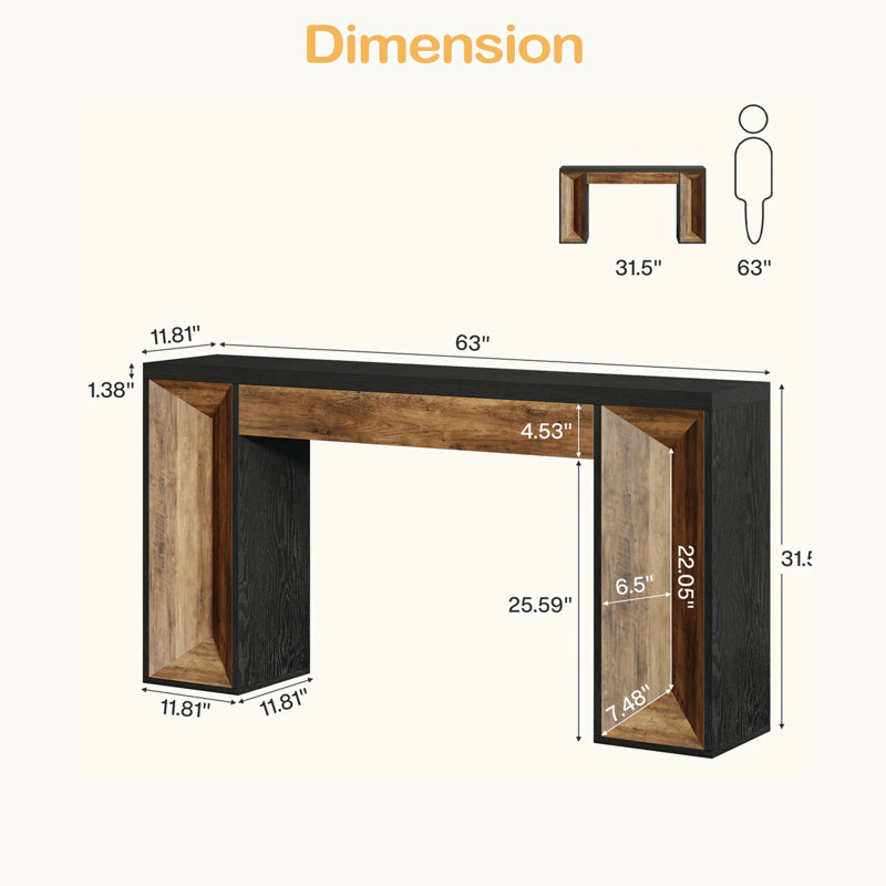Dual-Tone Design Console Table,Sofa Table,Modern Entryway Table
