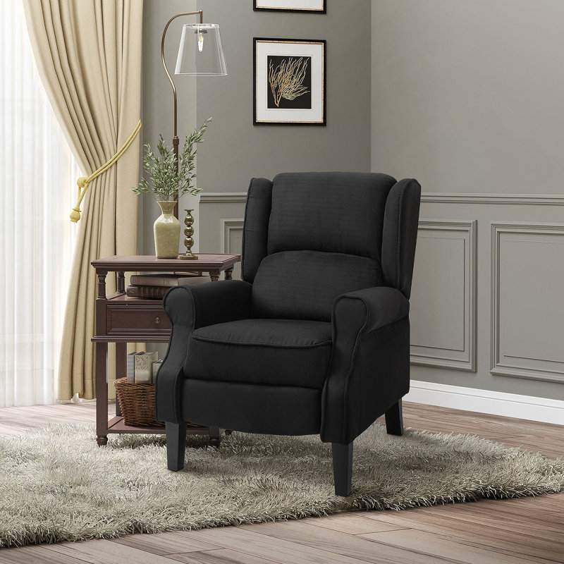 Fauteuil inclinable de massage avec fonction chauffante, télécommande,, Tissu noir