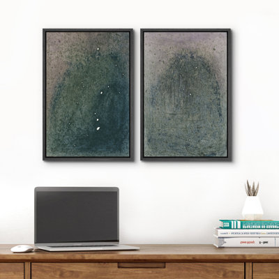 Art mural abstrait, ensemble de 2 reproductions d'art encadrées sur toile