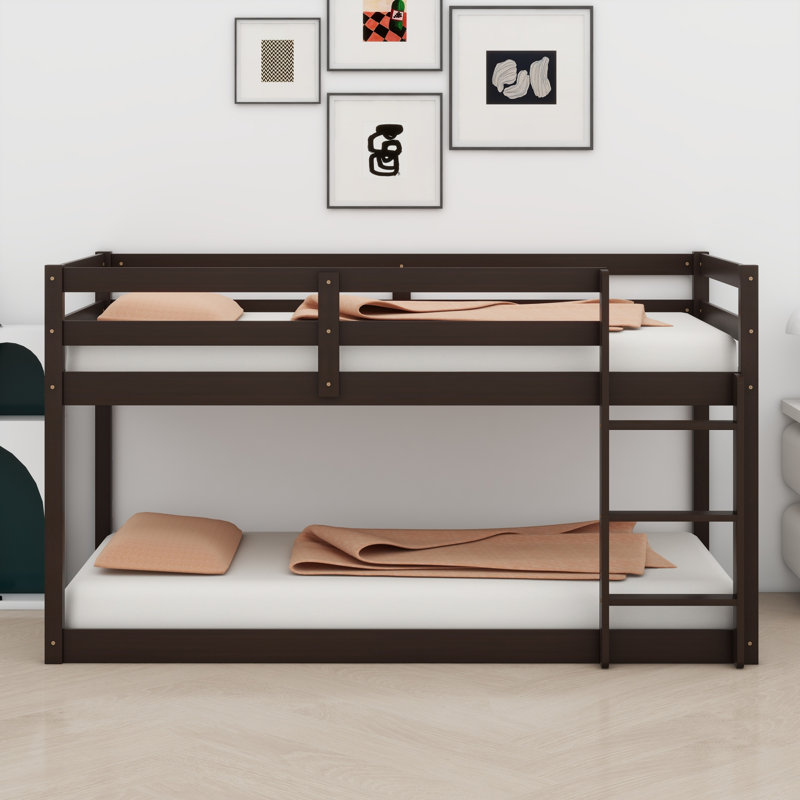 Floor Bunk Bed With Ladder, Espresso