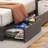 Bed Frame with LED, Wings Headboard Design-355487689-355487691