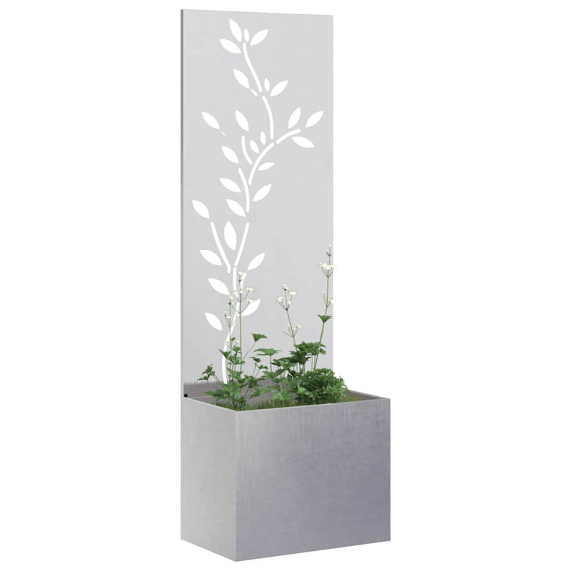 Planter Box, Sliver, 140cm H x 50cm W x 50cm D